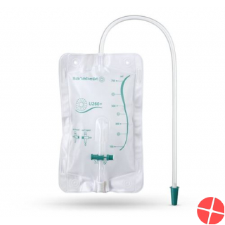 Sanabelle leg bag U260 + 750ml 50cm sterile individually packed with T-drain valve and tuck