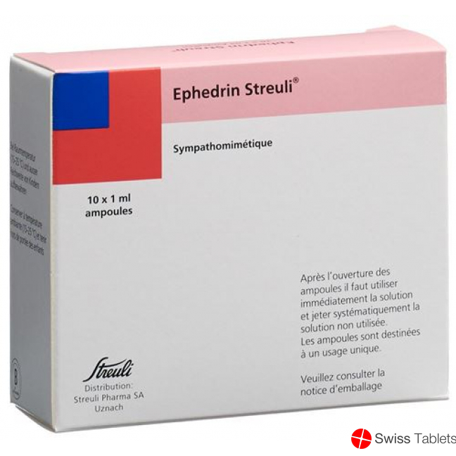 Ephedrin Streuli Injektionslösung 50mg/ml 100 Ampullen 1ml buy online
