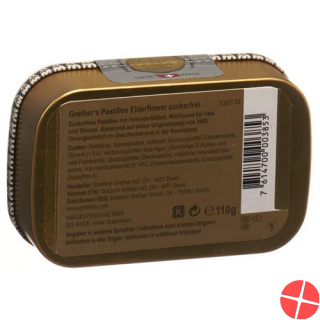 Grether’s Pastilles Elderflower Zuckerfrei Dose 110g
