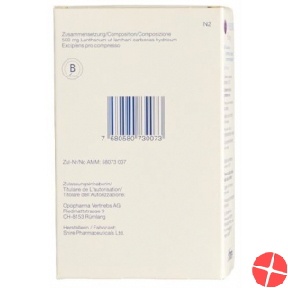 Fosrenol Kautabletten 500mg 90 Stück