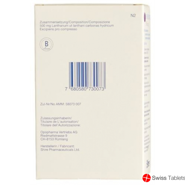 Fosrenol Kautabletten 500mg 90 Stück buy online