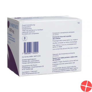 Fosrenol Kautabletten 1000mg 90 Stück