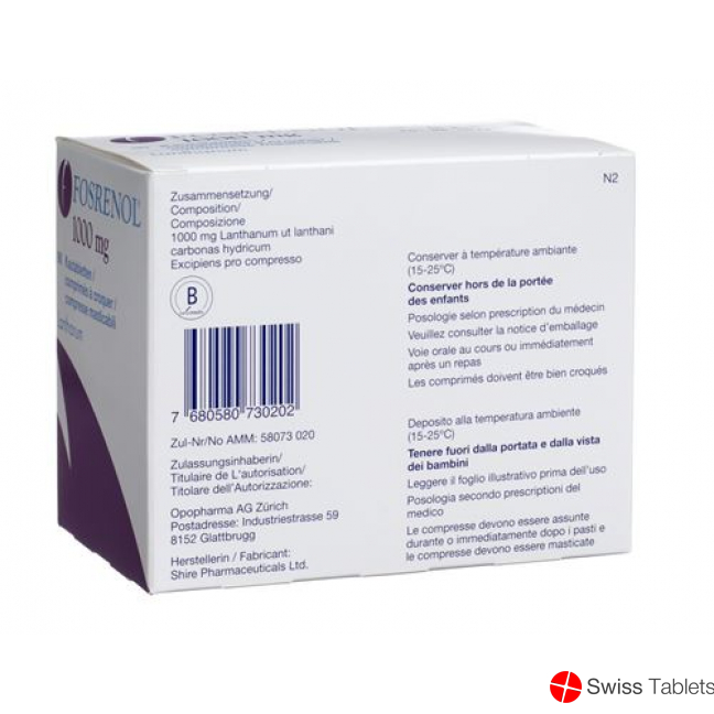 Fosrenol Kautabletten 1000mg 90 Stück buy online