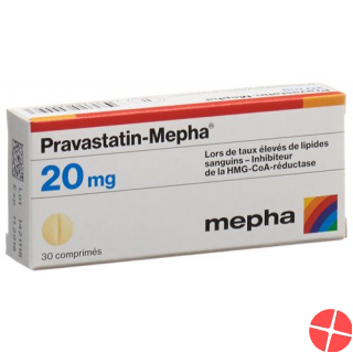 Pravastatin 20 mg tablets Mepha 100 pcs