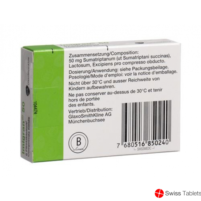 Imigran 50 Filmtabletten 50mg 12 Stück buy online