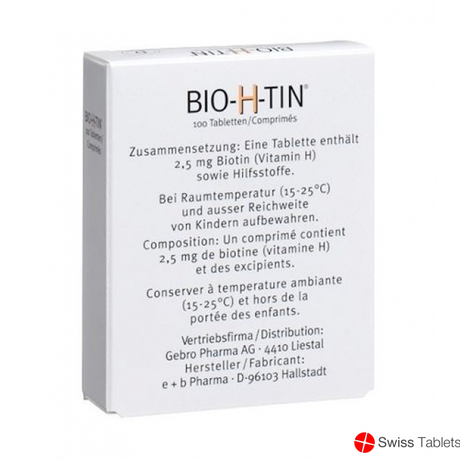 Bio H Tin Tabletten 100 Stück buy online