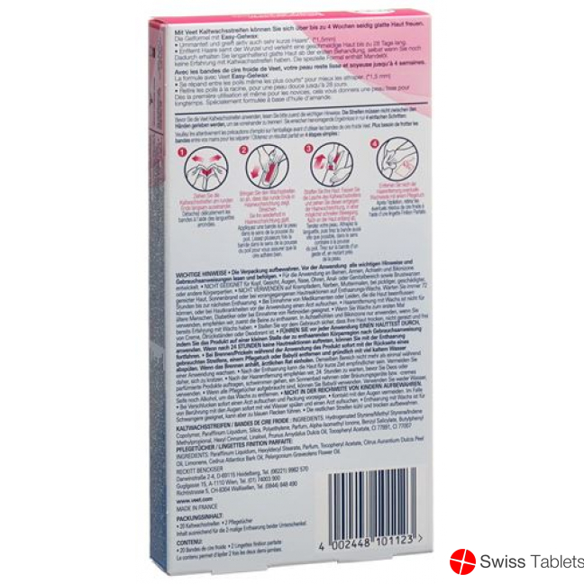 Veet Kaltwachsstreifen Beine&Körper Sensible Haut 10x 2 Stück buy online