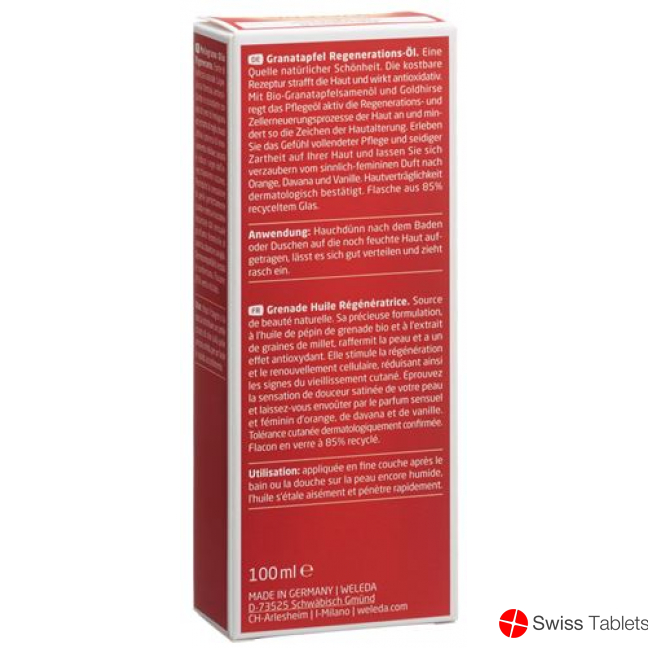 Weleda Granatapfel Regenerations-Öl Glasflasche 100ml buy online
