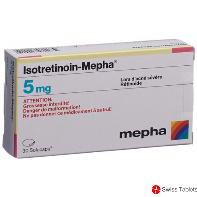 Isotretinoin Mepha Solucaps 5mg 100 Stück buy online