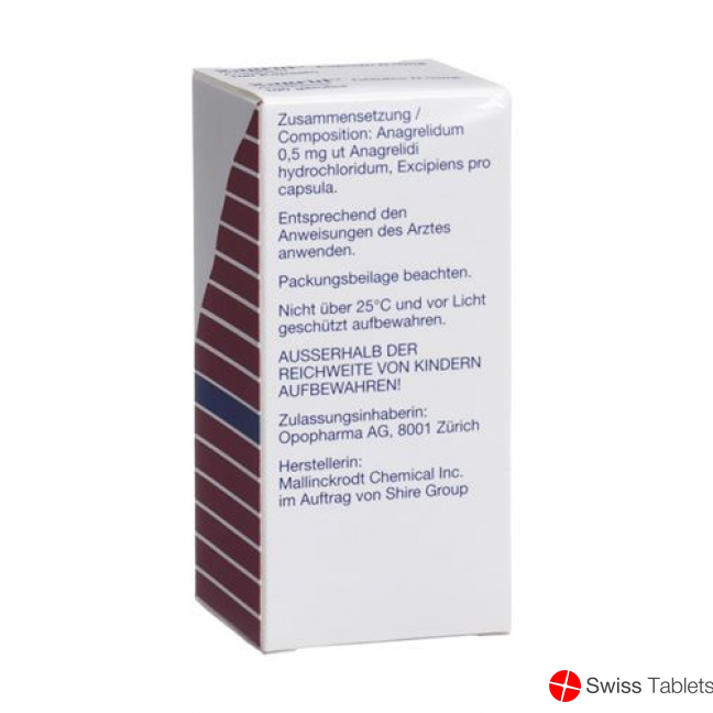 Xagrid Kapseln 0.5mg 100 Stück buy online