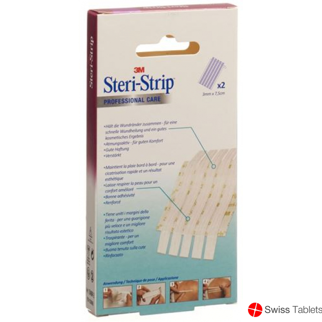 3M Steri Strip 3x75mm Weiss Verstärkt 5x 50 Stück buy online
