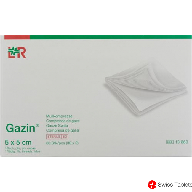 Gazin Faltkompressen 5x5cm 16-fach Steril 50x 5 Stück buy online