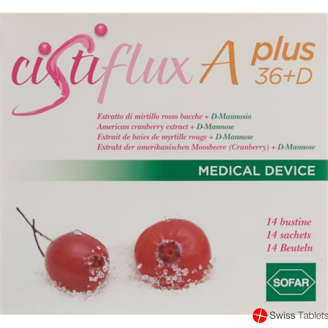 Cistiflux A36 + DMannose dietary supplement Cranberry 14 Btl 5 g