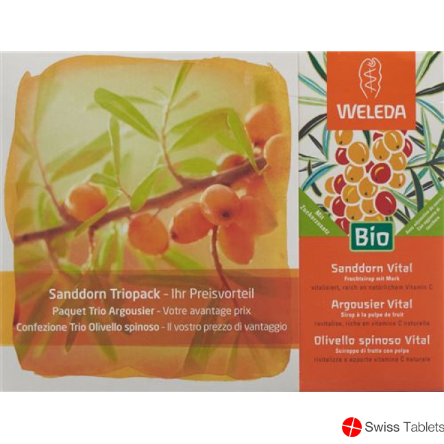 Weleda Sanddorn Vital Sirup Trio 3 Flasche 200ml buy online