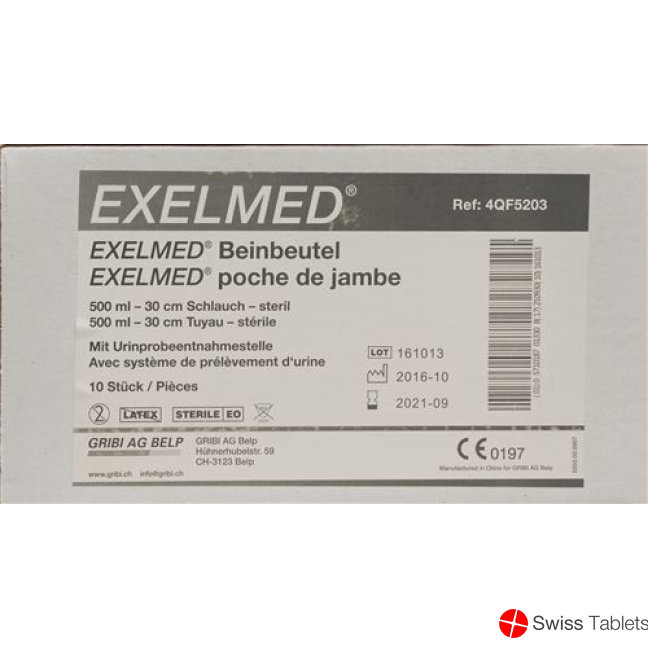 Exelmed Set 10x Beinbeut 500ml 30cm +1 Paa Halteba buy online