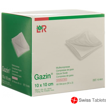 Gazin Faltkompressen 10x10cm 16-fach Steril 20x 5 Stück buy online