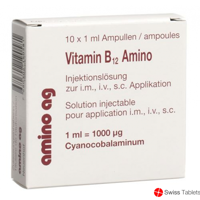 Vitamin B12 Amino Injektionslösung 1000mcg 100 Ampullen 1ml buy online