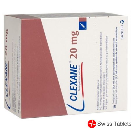 Clexane Inj Lös 20 mg / 0.2ml 50 Fertspr 0.2 ml
