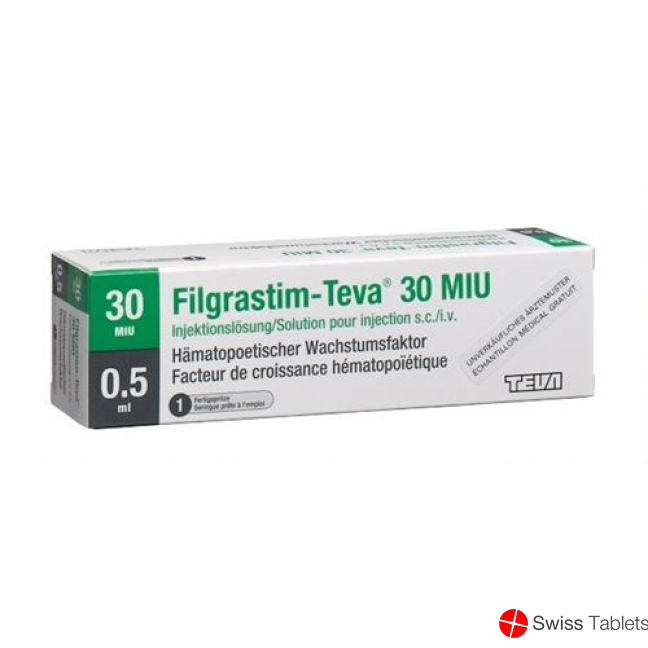 Filgrastim Teva 30 Mio E/0.5ml 5 Fertigspritzen 0.5ml buy online Filgrastim Teva 30 Mio E/0.5ml 5 Fertigspritzen 0.5ml buy online