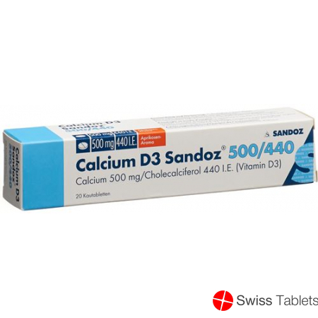 Calcium D3 Sandoz Kautabletten 500/440 Aprikose 20 Stück buy online