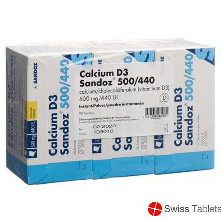 Calcium D3 Sandoz Pulver 500/440 90 Stück buy online