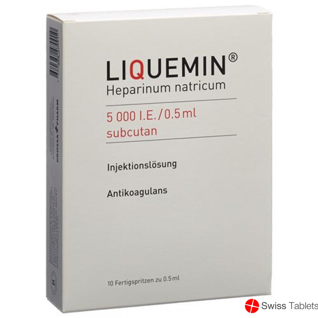 Liquemin 5000 E/0.5ml S.c. 25 Fertigspritzen 0.5ml buy online