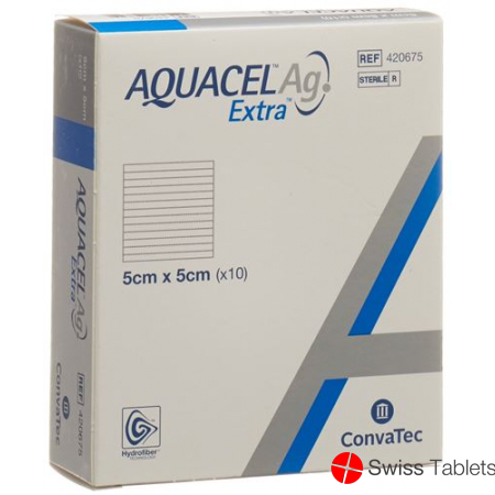 AQUACEL Ag + Extra compress 5x5cm 10 pcs