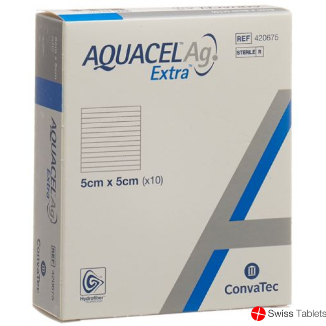 AQUACEL Ag + Extra compress 5x5cm 10 pcs