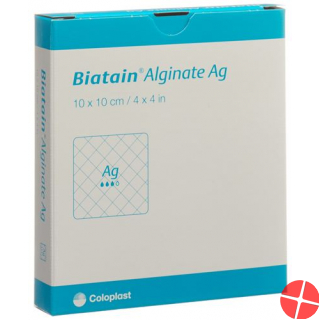 Biatain Alginate Ag Kompresse 10x10cm 10 Stück