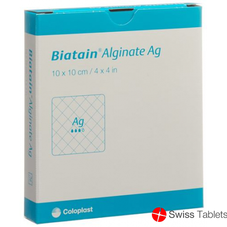 Biatain Alginate Ag Kompresse 10x10cm 10 Stück buy online
