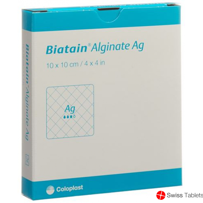 Biatain Alginate Ag Kompresse 10x10cm 10 Stück buy online