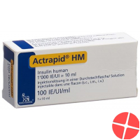 Insulin Actrapid HM inj Lös 100 IU / ml Durchstf 10 ml