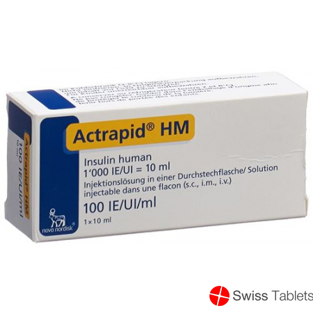 Insulin Actrapid HM inj Lös 100 IU / ml Durchstf 10 ml