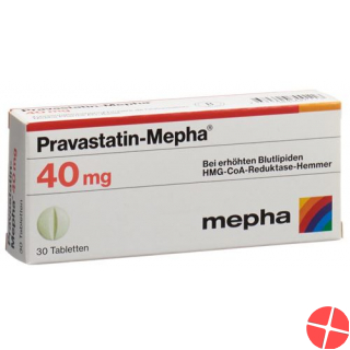 Pravastatin 40 mg tablets Mepha 100 pcs