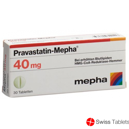 Pravastatin 40 mg tablets Mepha 100 pcs