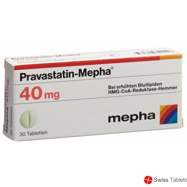 Pravastatin 40 mg tablets Mepha 100 pcs