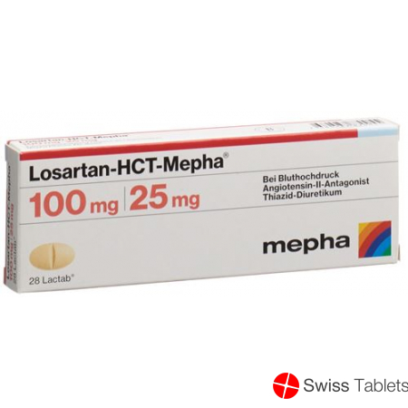 Losartan HCT-Mepha Lactab 100 / 25mg 98 pcs