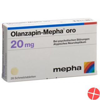 Olanzapine Mepha oro Schmelztabl 20 mg 98 pcs