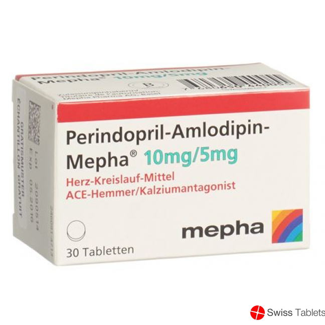 Perindopril amlodipine Mepha tablets 10mg / 5mg Ds 90 pcs