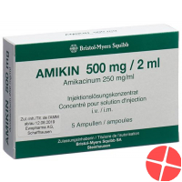 Amikin Infusionskonzentrat 500mg/2ml 5 Durchstechflaschen 2ml
