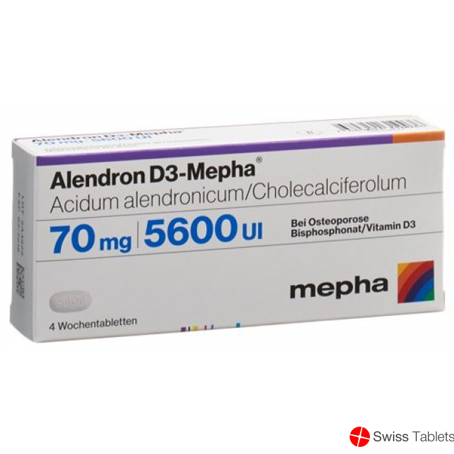 Alendron D3 Mepha week 70/5600 tablets 12 pcs