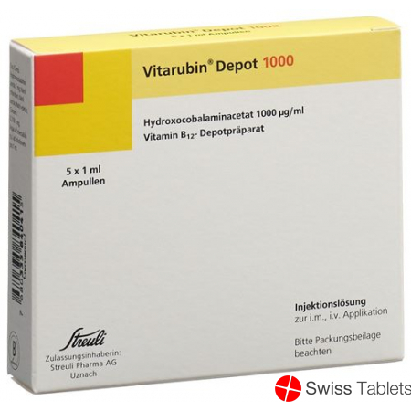 Buy online Vitarubin Depot Injektionslösung 1000mcg/ml 10 Ampullen