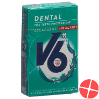 V6 Dental Care Gum Spearmint + fluorides Box