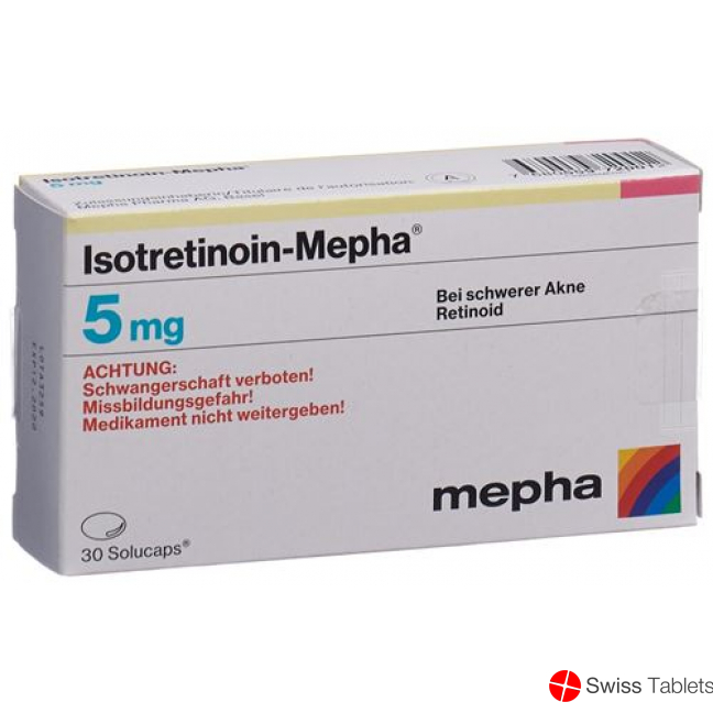 Isotretinoin Mepha Solucaps 5mg 100 Stück buy online