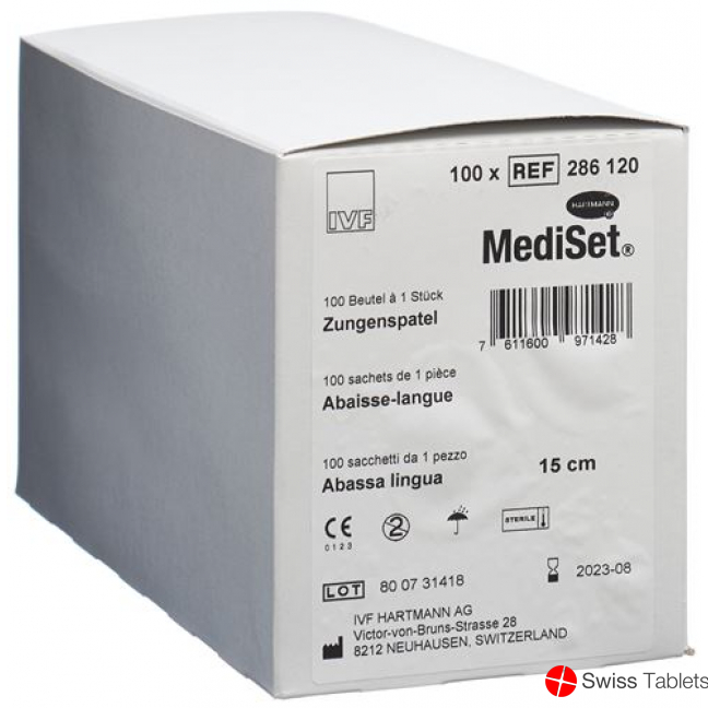 Mediset IVF Zungenspatel Holz 15cmx18mm 100 Beutel buy online