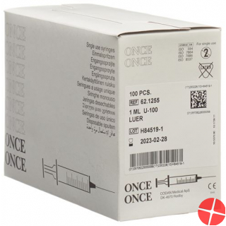 Once Einmalspritze Insulin 1ml 100 Stück
