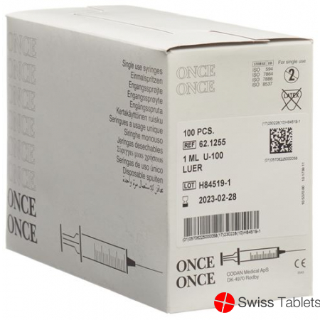 Once Einmalspritze Insulin 1ml 100 Stück buy online
