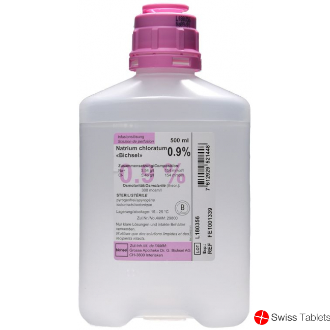 NaCl Bichsel Infusionslösung 0.9% 500ml Ppf 10 Stück buy online