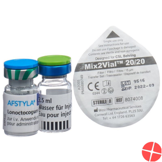 Afstyla Trockensubstanz 500 Ie C Solv+set Durchstechflasche