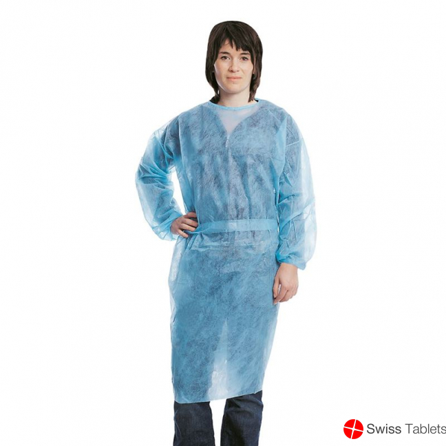 Foliodress Besuchermantel S Blau Nicht Steril 5x 10 Stück buy online
